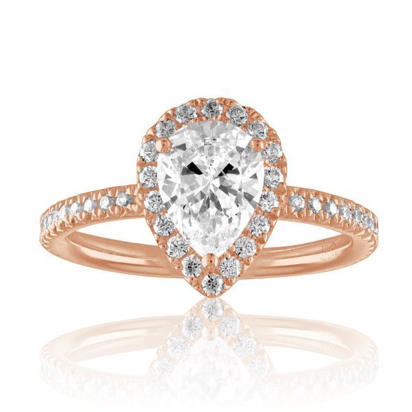 Pear Shape Swan Halo Engagement Ring Javeri Jewelers Inc Frisco, TX