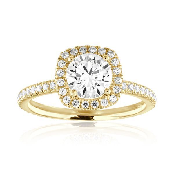 Cushion Swan Halo Engagement Ring Javeri Jewelers Inc Frisco, TX
