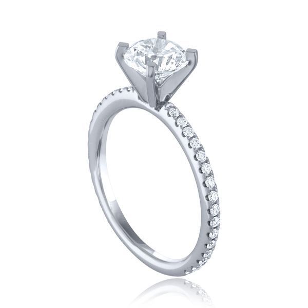 Round Diamond 3/4 of the way Around Shared Prong Engagement Ring Image 2 Javeri Jewelers Inc Frisco, TX