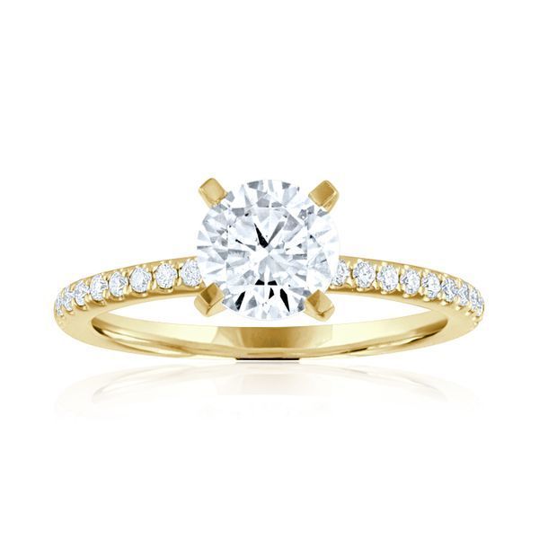 Round Diamond 3/4 of the way Around Shared Prong Engagement Ring Javeri Jewelers Inc Frisco, TX