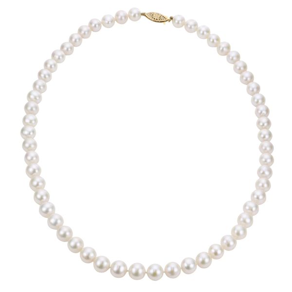 14KT Gold Crown Freshwater Pearl Strand Necklace Carroll / Ochs Jewelers Monroe, MI