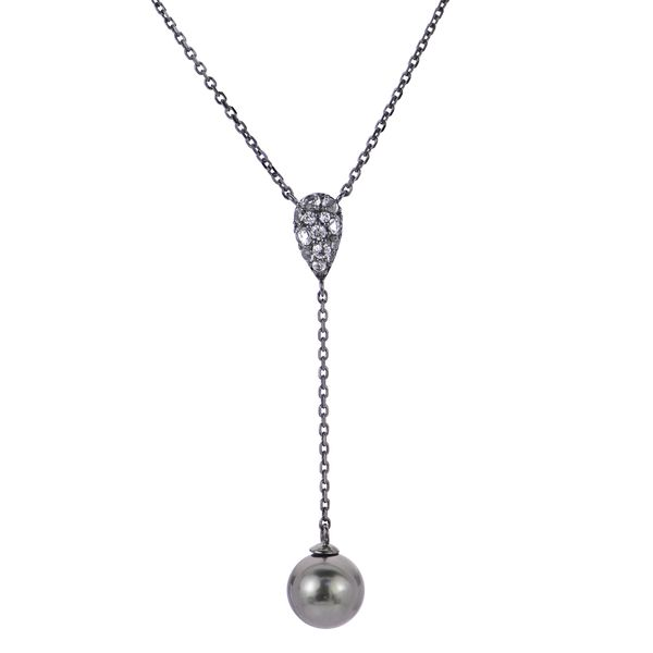 Sterling Silver Tahitian Pearl Necklace 662588/B, Arlene's Fine Jewelry