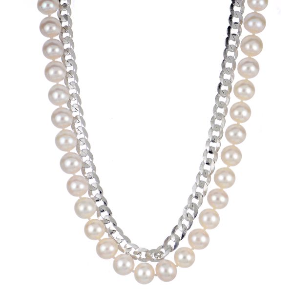 Sterling Silver Freshwater Pearl Necklace Peran & Scannell Jewelers Houston, TX