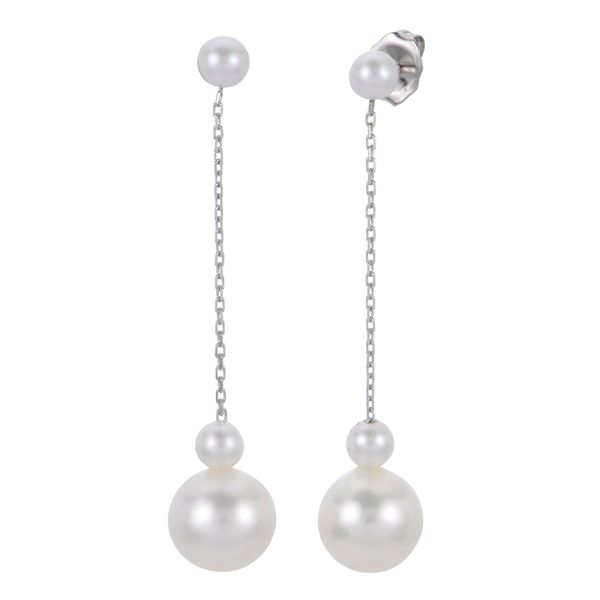 14KT White Gold Freshwater Pearl Earring Morrison Smith Jewelers Charlotte, NC