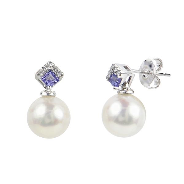 14KT White Gold Freshwater Pearl Earring Peran & Scannell Jewelers Houston, TX