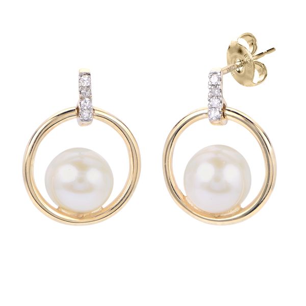 14KT Yellow Gold Freshwater Pearl Earring Cravens & Lewis Jewelers Georgetown, KY