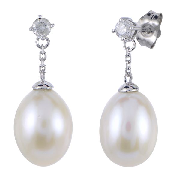 14KT White Gold Freshwater Pearl Earring Barnett Jewelers Jacksonville, FL