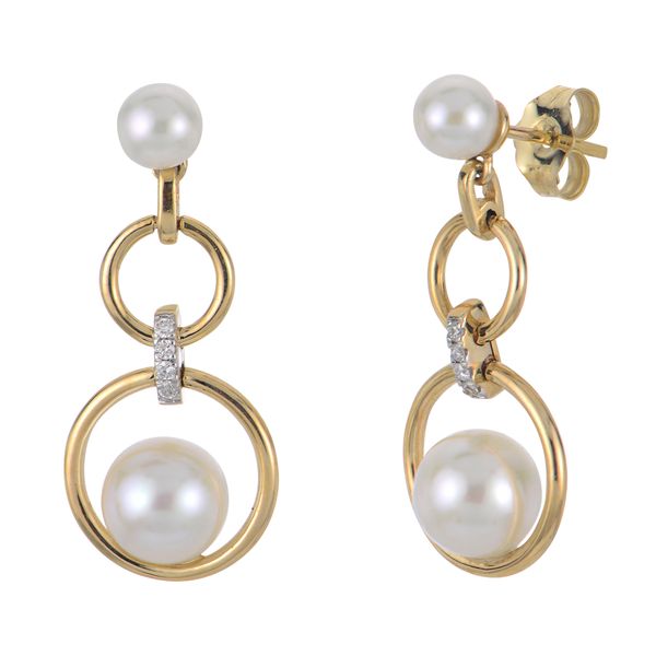 14KT Yellow Gold Freshwater Pearl Earring Chandlee Jewelers Athens, GA