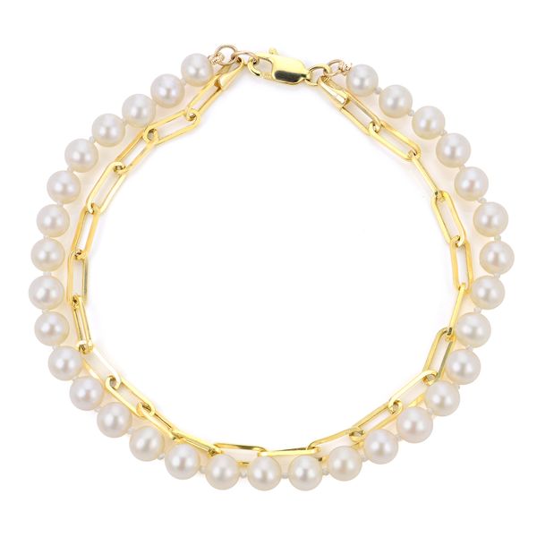 14KT Yellow Gold Freshwater Pearl Bracelet Mueller Jewelers Chisago City, MN