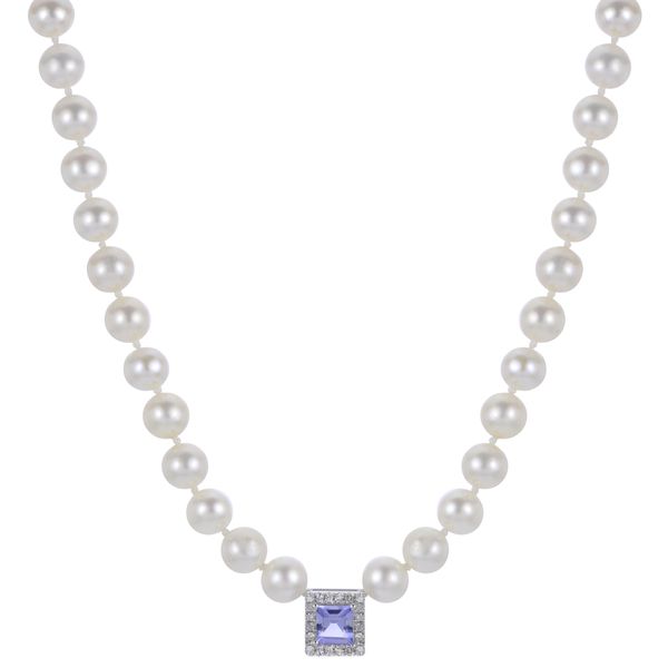 14KT White Gold Freshwater Pearl Necklace Diamonds Direct St. Petersburg, FL
