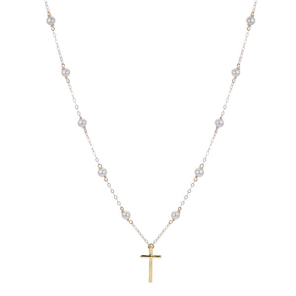 14k Yellow and White Gold Children's Cross Pendant Necklace 14 16 18 Great  Dainty Cross for Baptism / Christening / Birthday - Etsy
