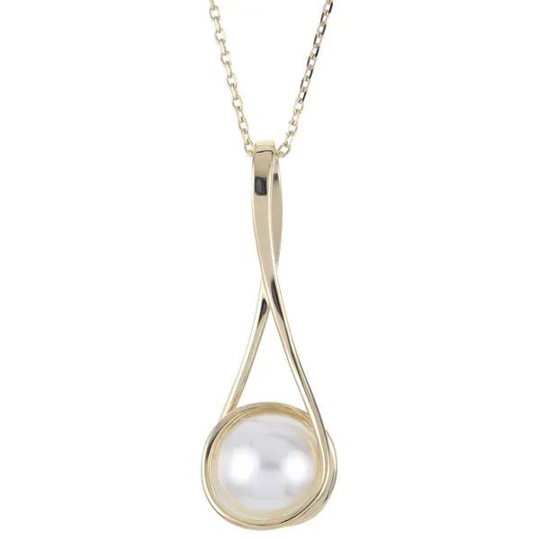 14KT Yellow Gold Freshwater Pearl Pendant 983507/FW18 Montica