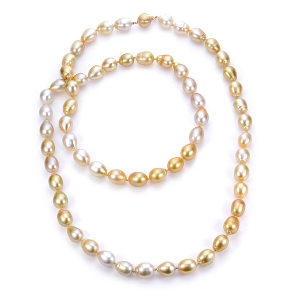 14KT Yellow Gold Golden South Sea Pearl Necklace William Jeffrey's, Ltd. Mechanicsville, VA