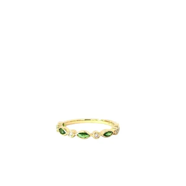 Tsavorite and Diamond Band