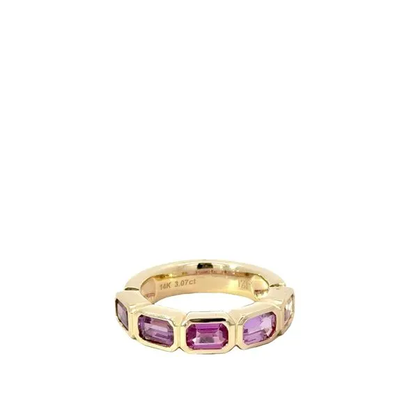 Multi-Color Emerald Cut East-to-West Sapphire Band