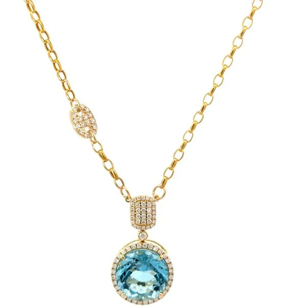 Aquamarine and Diamond Necklace