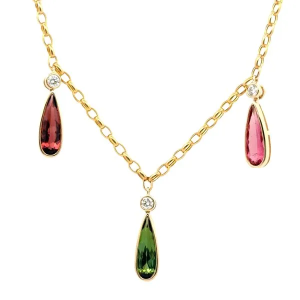 Multi-Color Tourmaline Teardrop Necklace