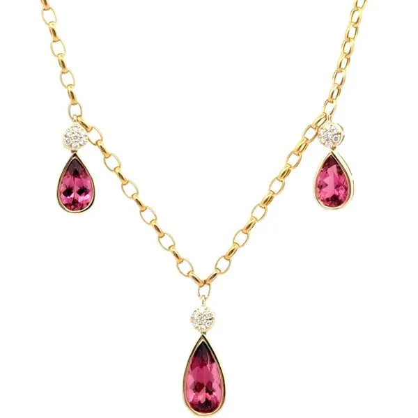 Pink Tourmaline Teardrop Necklace