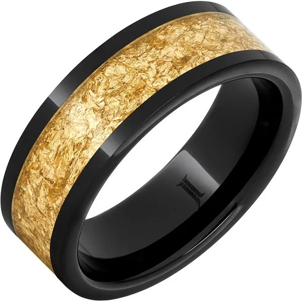 Black Diamond Ceramic™ Ring With 24k Gold Leaf Inlay Priddy