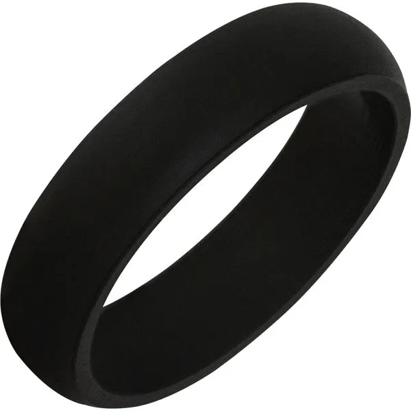 TrūBand™ Silicone Classic Slim Black Ring Gems, Inc