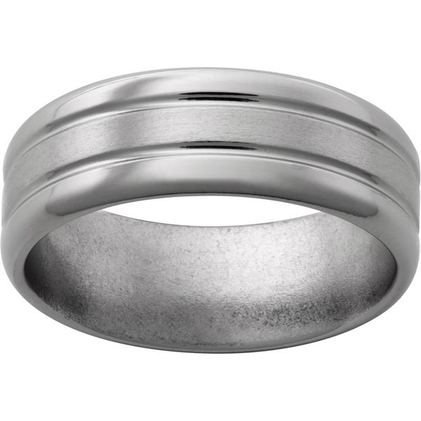 Titanium Band with Two .5mm Grooves, Satin Center and Polished Edges Ballard & Ballard Fountain Valley, CA