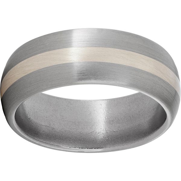 Titanium Domed Band with a 2mm Sterling Silver Inlay and Satin Finish G.G. Gems, Inc. Scottsdale, AZ