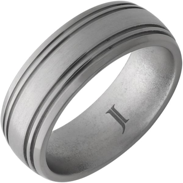 Titanium Domed Band with Two .5mm Grooves on Each Edge and Satin Finish Ballard & Ballard Fountain Valley, CA