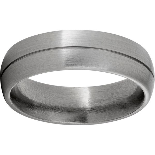 Titanium Domed Band with a Satin Finish and One .5mm Groove Michele & Company Fine Jewelers Lapeer, MI