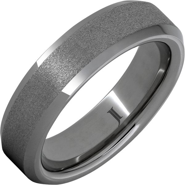 Rugged Tungsten™ Beveled Edge Ring with Stone Finish Ballard & Ballard Fountain Valley, CA