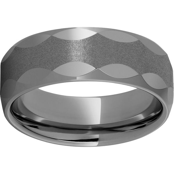 Rugged Tungsten™ 8mm Domed Band with Oval Facets and Stone Finish Ballard & Ballard Fountain Valley, CA