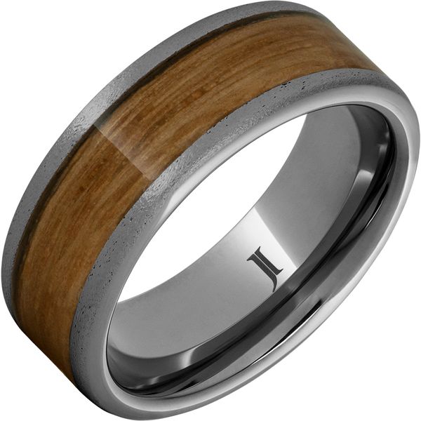 Barrel Aged™ Rugged Tungsten™ Ring with Single Malt Scotch Inlay and Stone Finish Michele & Company Fine Jewelers Lapeer, MI