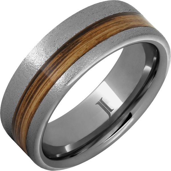 Barrel Aged™ Rugged Tungsten™ Ring with Rye Whiskey Inlay and Stone Finish Ballard & Ballard Fountain Valley, CA