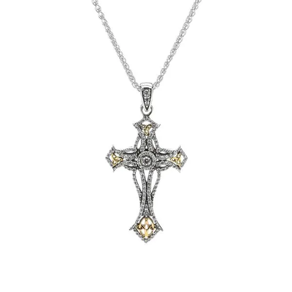 Keith Jack S/sil + 10k Celtic CZ Cross Pendant PCRX10250 | Miner's Den ...