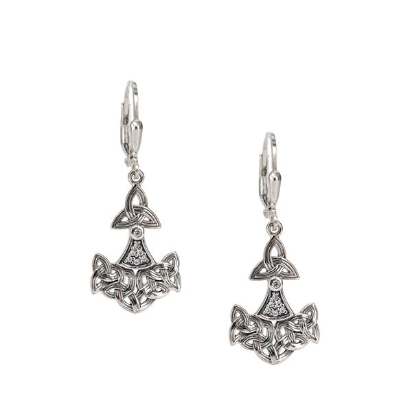 S/sil CZ Thor's Hammer Leverback Earrings Chandlee Jewelers Athens, GA