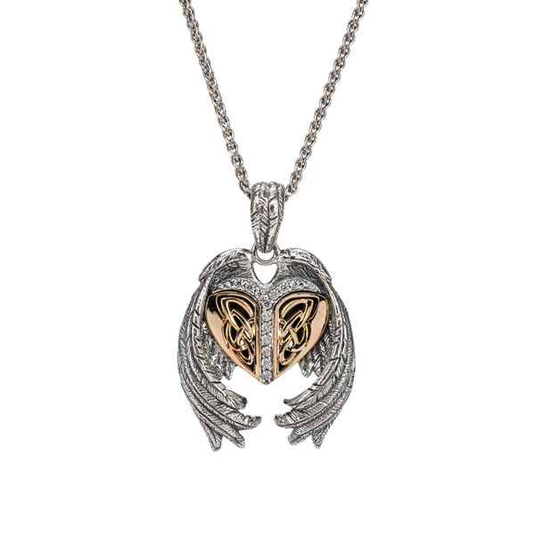 S/sil Oxidized + 10k CZ Heart & Wings Aphrodite Pendant Jayson Jewelers Cape Girardeau, MO