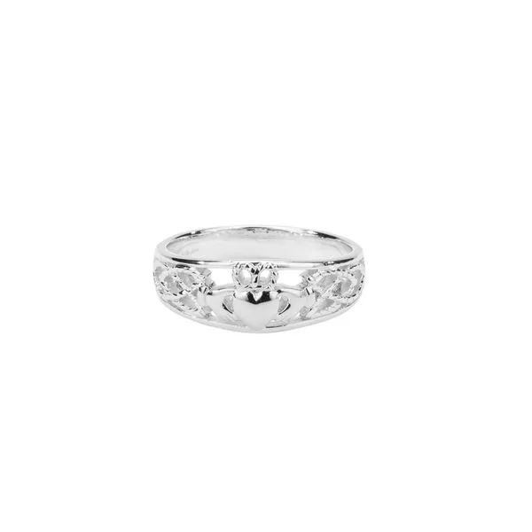 S/sil Oxidized Small Claddagh Heart Ring (Tapered) 