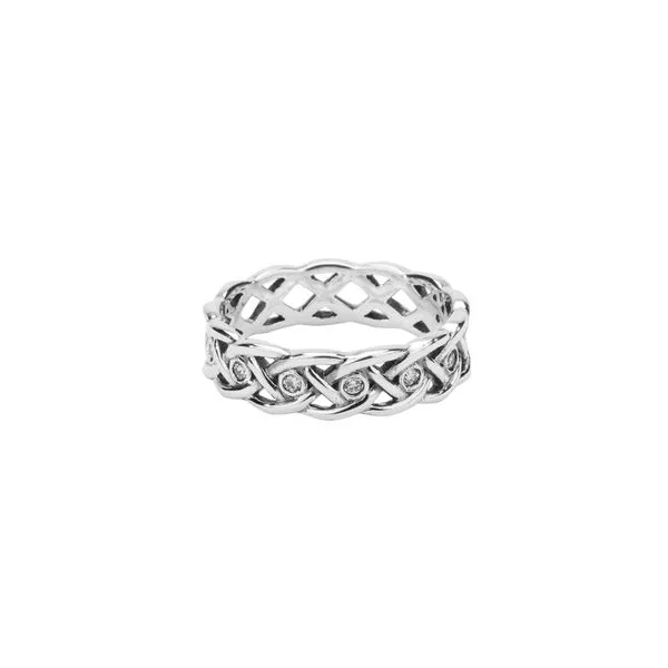 S/sil Love knot with 8 interwoven CZs Ring 