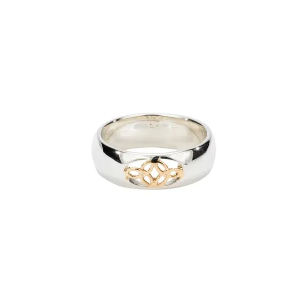 S/sil + 10k Wide Double Trinity \Roan\ Ring  