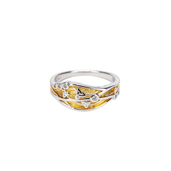 S/sil Rhodium + 23k Gilded CZ Celestial Ring Ross Elliott Jewelers Terre Haute, IN
