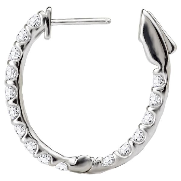 Ladies Diamond Hoop Earrings Image 4 The Hills Jewelry LLC Worthington, OH