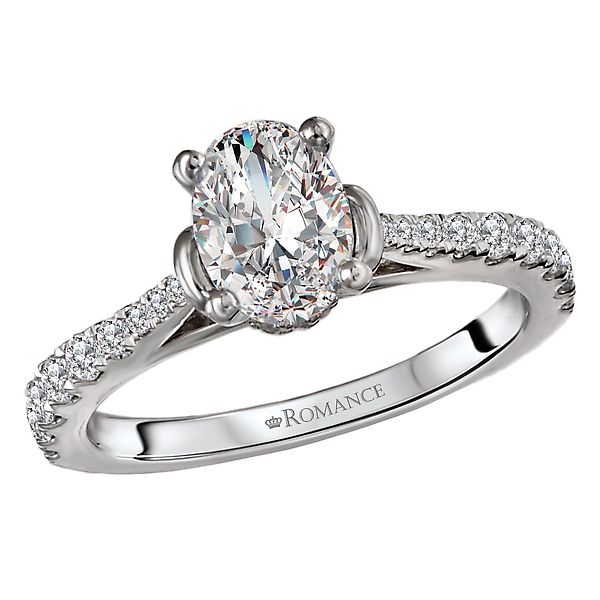 Semi-Mount Diamond Halo Engagement Ring Alan Miller Jewelers Oregon, OH