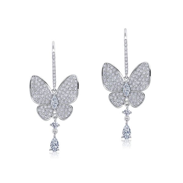 Butterfly Drop Earrings Adler's Diamonds Saint Louis, MO