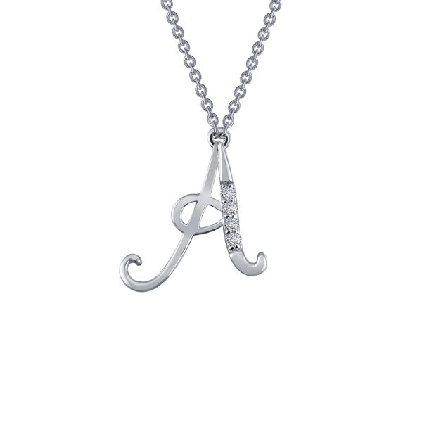 Delicate and sweet gorgeous designer V letter pendant necklace is set with  clear simulated diamonds in sterling silver bonded with platinum - Diamond  & Design