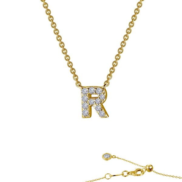 Diamond Initial R Necklace, 14K Yellow Gold, Length 16 Inches, Single -  Ruby Lane