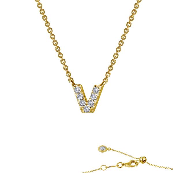 Letter V Pendant Necklace Wood's Jewelers Mount Pleasant, PA