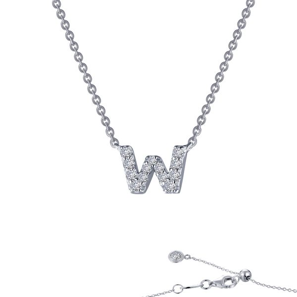Letter W Pendant Necklace Gala Jewelers Inc. White Oak, PA