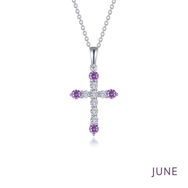 June Birthstone Cross Necklace Gaines Jewelry Flint, MI