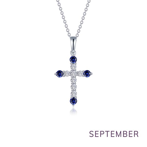 September Birthstone Cross Necklace Arlene's Fine Jewelry Vidalia, GA
