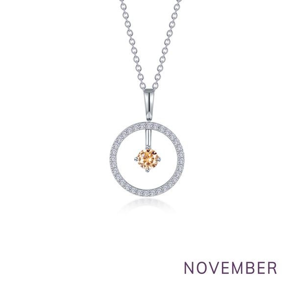 Lafonn November Birthstone Reversible Open Circle Necklace