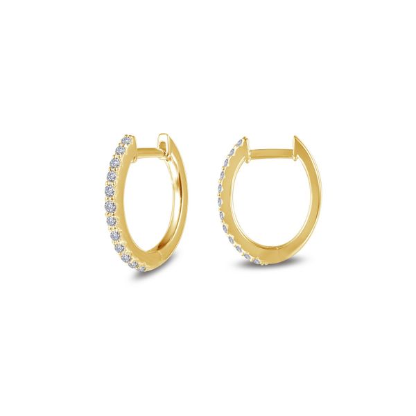 10 mm x 11 mm Oval Huggie Hoop Earrings Gala Jewelers Inc. White Oak, PA